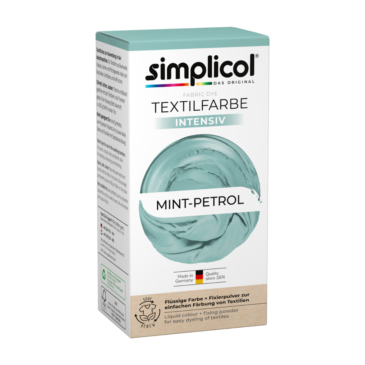 simplicol Textilfarbe intensiv Mint-Petrol