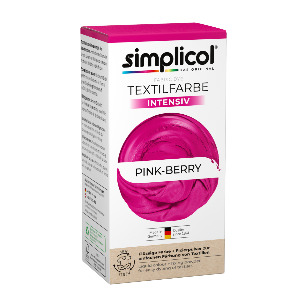 simplicol Textilfarbe intensiv Pink-Berry