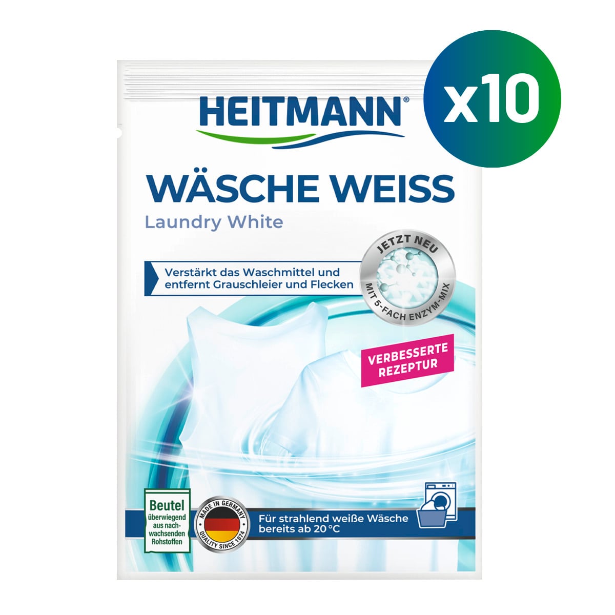 HEITMANN Wäsche Weiss 50 g, 10er Pack