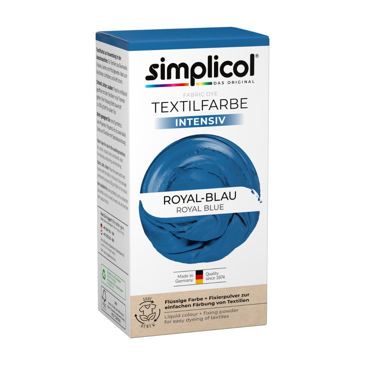 simplicol Textilfarbe intensiv Royal Blau