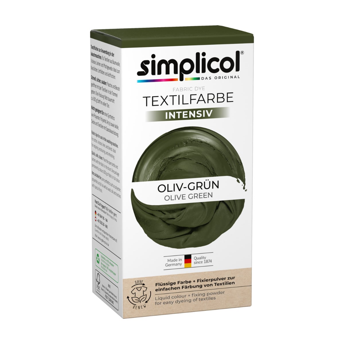 simplicol Textilfarbe intensiv Oliv-Grün
