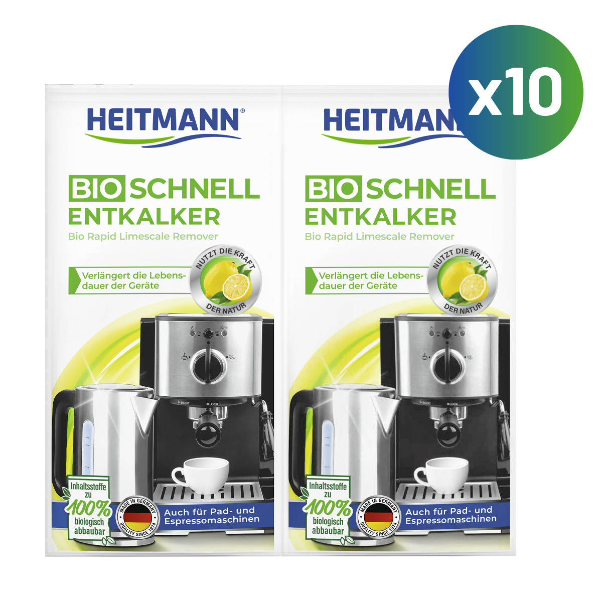 HEITMANN Bio-Schnell-Entkalker 2 x 25 g 10er Pack