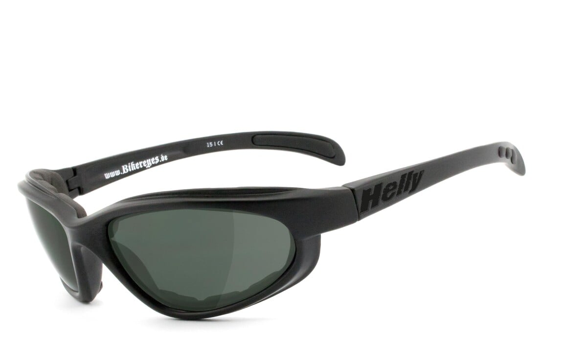 HELLY - No.1 Bikereyes | Bikerbrille, Motorrad-Sonnenbrille, Motorradbrille, winddicht, polarisiert | SEHSTÄRKE möglich | thunder 2 (Polbrille)
