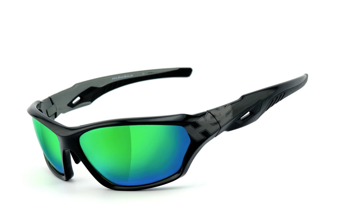 HSE - SportEyes | Sportbrille, Fahrradbrille, Sonnenbrille, Bikerbrille, Radbrille | SEHSTÄRKE möglich | 2093bs-agrv laser green