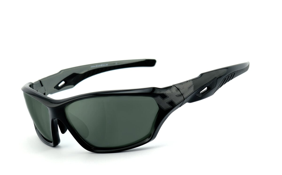HSE - SportEyes | Sportbrille, Fahrradbrille, Sonnenbrille, Bikerbrille, Radbrille, polarisiert | SEHSTÄRKE möglich | 2093bs-g15p (Polbrille)