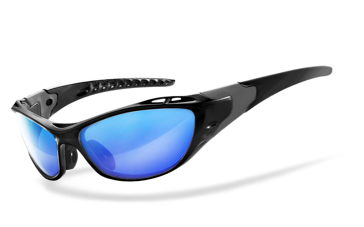 HSE - SportEyes | Sportbrille, Fahrradbrille, Sonnenbrille, Bikerbrille, Radbrille | SEHSTÄRKE möglich | X-SIDE 2.0 - laser blue