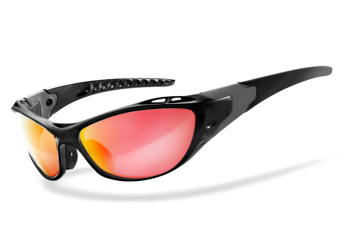 HSE - SportEyes | Sportbrille, Fahrradbrille, Sonnenbrille, Bikerbrille, Radbrille | SEHSTÄRKE möglich | X-SIDE 2.0 - laser red