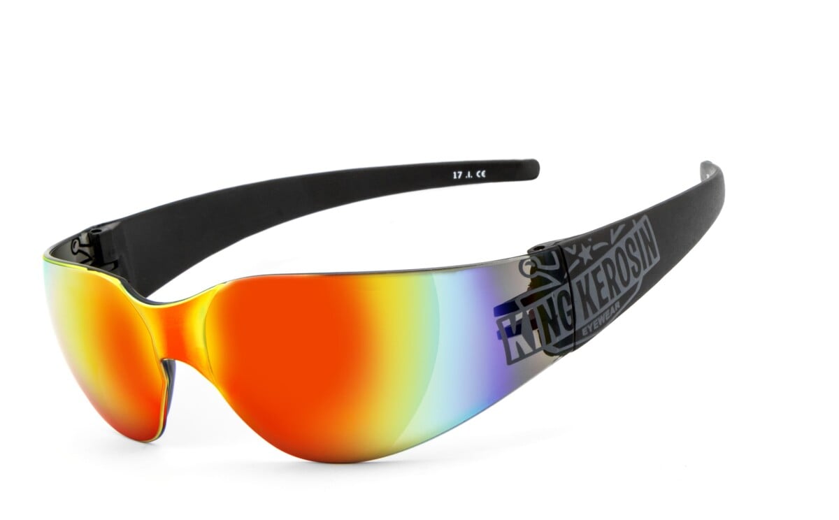 KING KEROSIN | Bikerbrille, Motorrad-Sonnenbrille, Motorradbrille, winddicht | SEHSTÄRKE möglich | KK206 - laser red