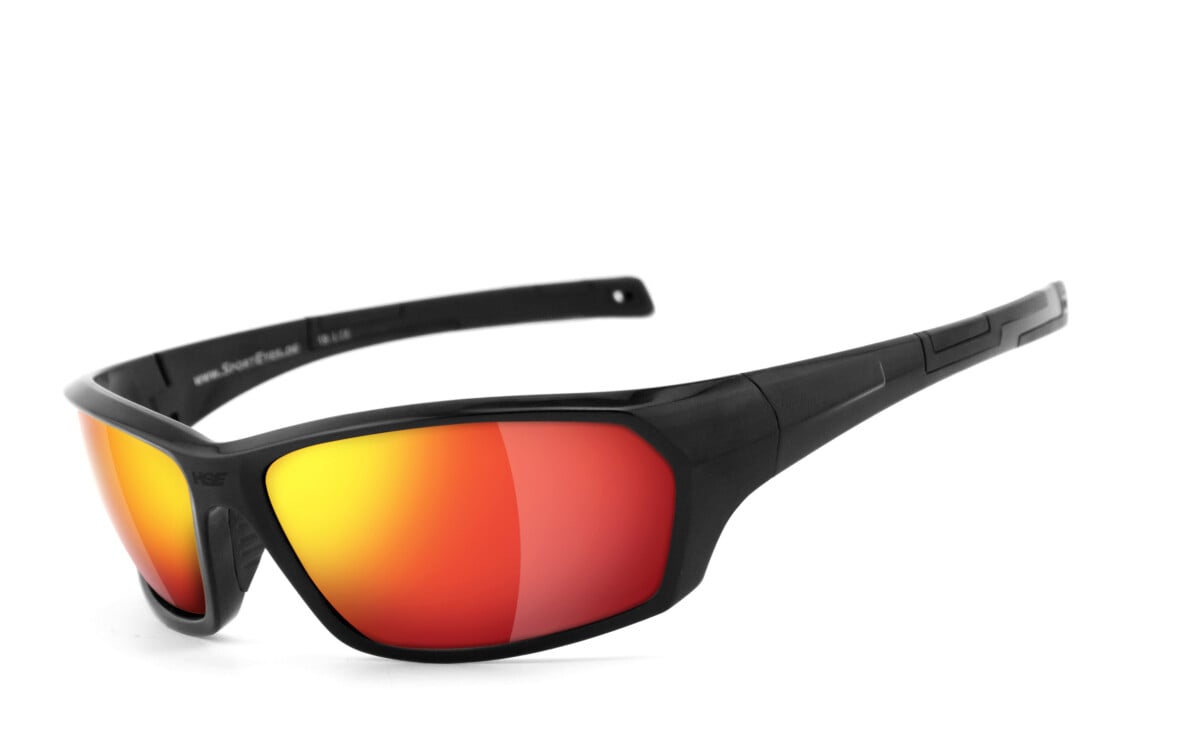 HSE - SportEyes | Sportbrille, Fahrradbrille, Sonnenbrille, Bikerbrille, Radbrille | SEHSTÄRKE möglich | AIR-STREAM - laser red