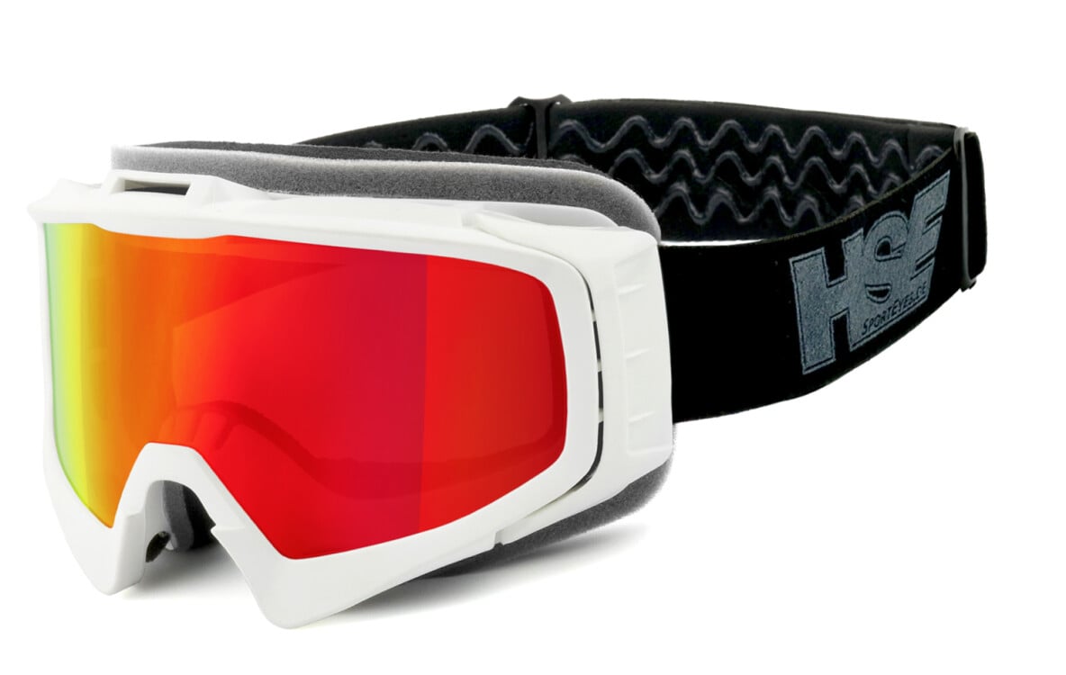 HSE - SportEyes | Skibrille, Motorrad-Sonnenbrille, Bikerbrille, winddicht | SEHSTÄRKE möglich | 2305w1-arv laser red