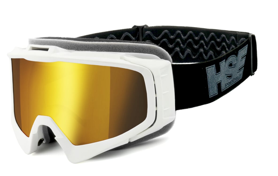 HSE - SportEyes | Skibrille, Motorrad-Sonnenbrille, Bikerbrille, winddicht | SEHSTÄRKE möglich | 2305w1-agv laser gold