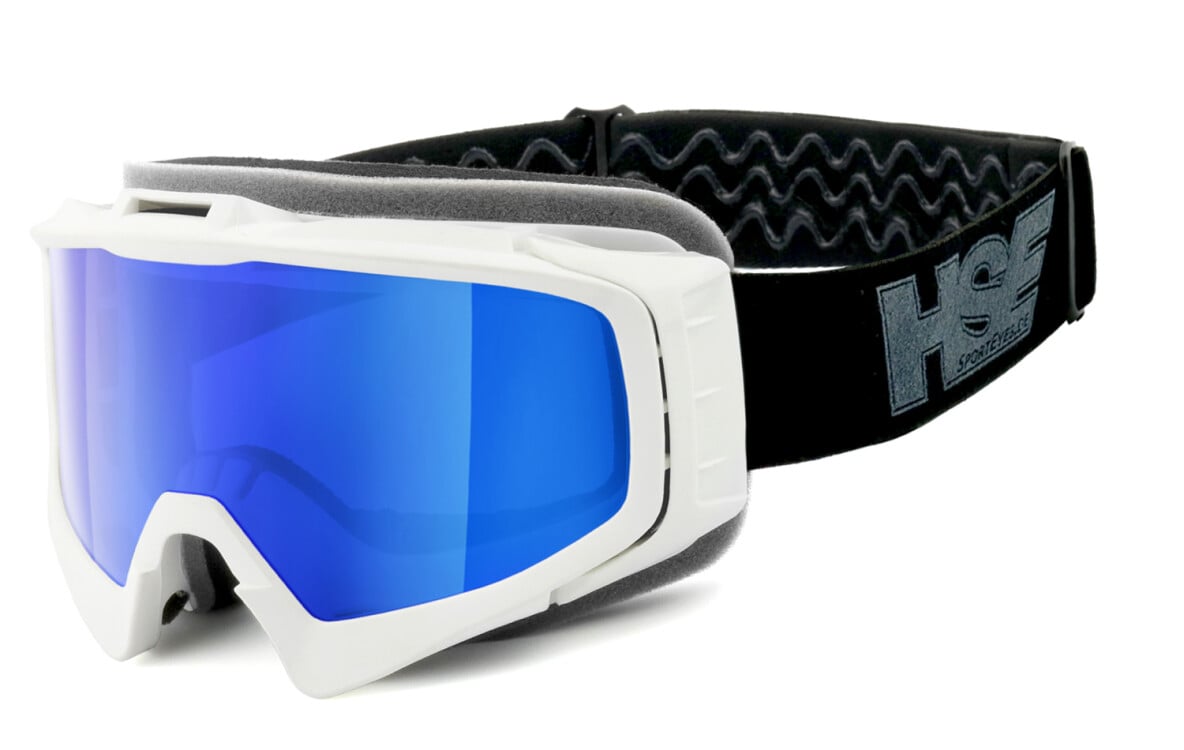 HSE - SportEyes | Skibrille, Motorrad-Sonnenbrille, Bikerbrille, winddicht | SEHSTÄRKE möglich | 2305w1-abv laser blue