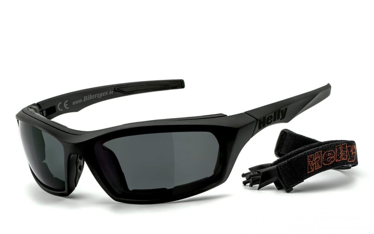 HELLY - No.1 Bikereyes | Motorradbrille, Motorrad-Sonnenbrille, Bikerbrille, winddicht, gepolstert | SEHSTÄRKE möglich | i-stealth