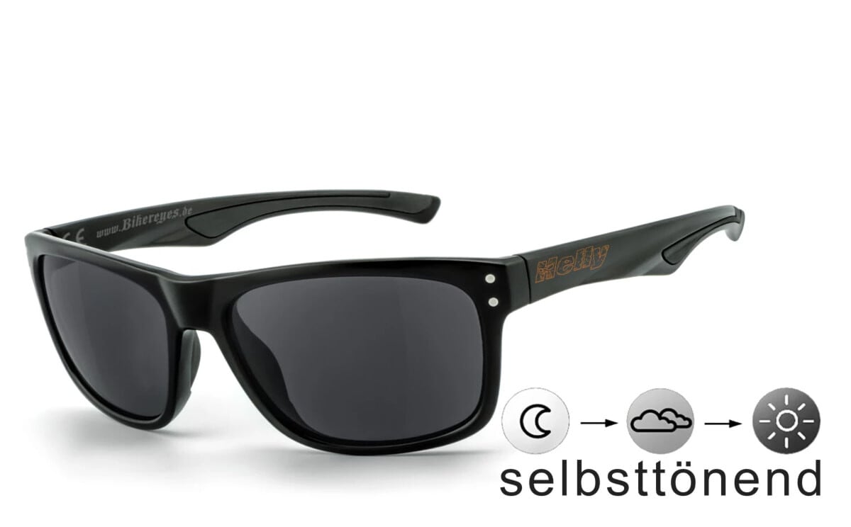 HELLY - No.1 Bikereyes | Bikerbrille, Motorrad-Sonnenbrille, Motorradbrille, winddicht, selbsttönend | SEHSTÄRKE möglich | th-2 (phototrope Gläser)