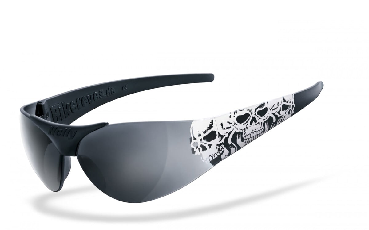 HELLY - No.1 Bikereyes | Bikerbrille, Motorrad-Sonnenbrille, Motorradbrille, winddicht | SEHSTÄRKE möglich | moab 4 - triple skull