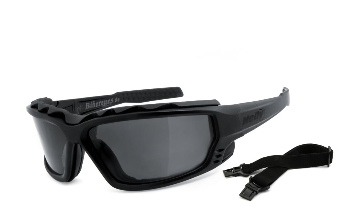 HELLY - No.1 Bikereyes | Motorradbrille, Multifunktionsbrille, Motorrad-Sonnenbrille, Bikerbrille, winddicht, gepolstert | 1314-a