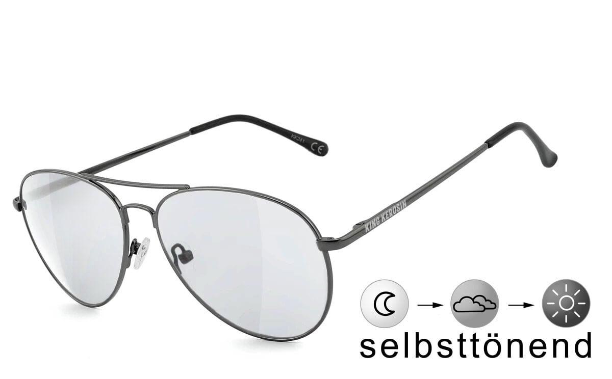 KING KEROSIN | Sonnenbrille, UV400 Schutzfilter | SEHSTÄRKE möglich | KK241 (phototrope Gläser)
