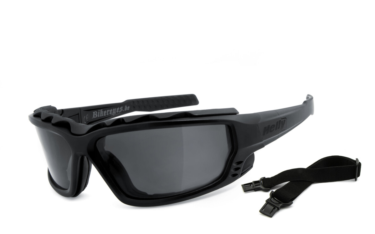 HELLY - No.1 Bikereyes | Motorradbrille, Multifunktionsbrille, Motorrad-Sonnenbrille, Bikerbrille, winddicht, gepolstert | 1314-a