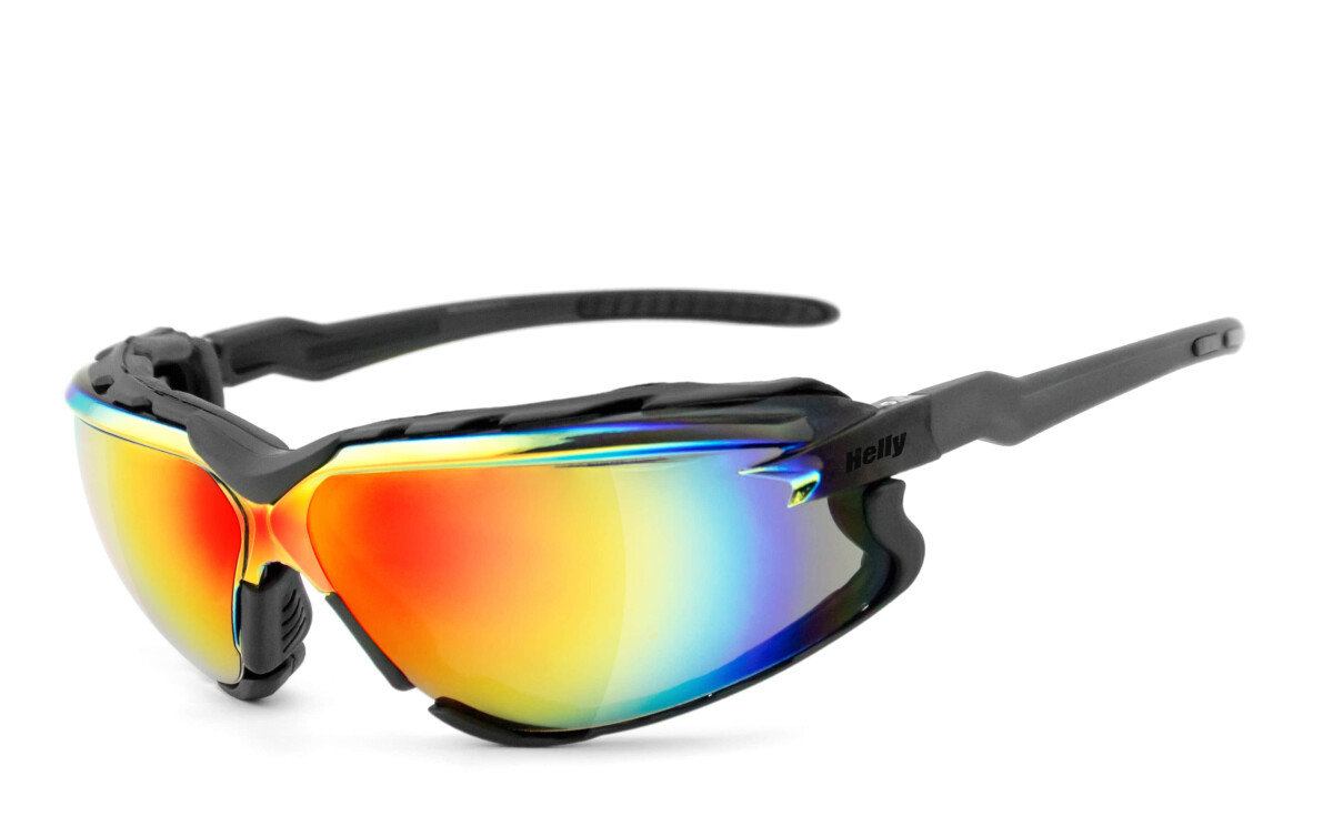HELLY - No.1 Bikereyes | Bikerbrille, Motorrad-Sonnenbrille, Motorradbrille, winddicht, gepolstert | SEHSTÄRKE möglich | darkrider - laser red