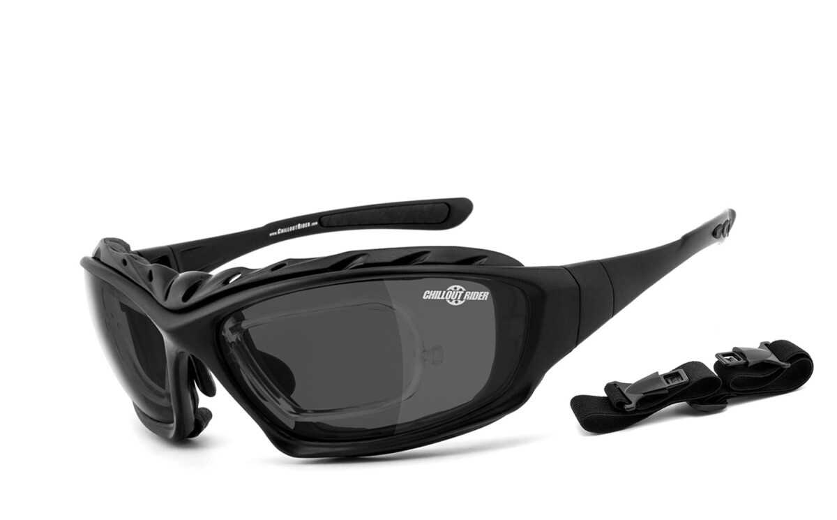 CHILLOUT RIDER | Motorradbrille, Multifunktionsbrille, Motorrad-Sonnenbrille, Bikerbrille, winddicht, gepolstert | SEHSTÄRKE möglich | CR001-a