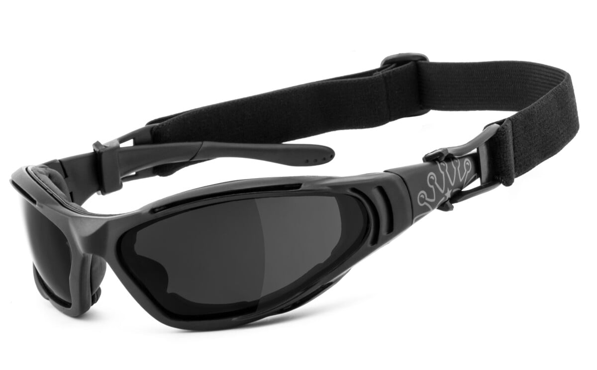 KING KEROSIN | Bikerbrille, Motorrad-Sonnenbrille, Motorradbrille, winddicht, gepolstert | KK190 - smoke