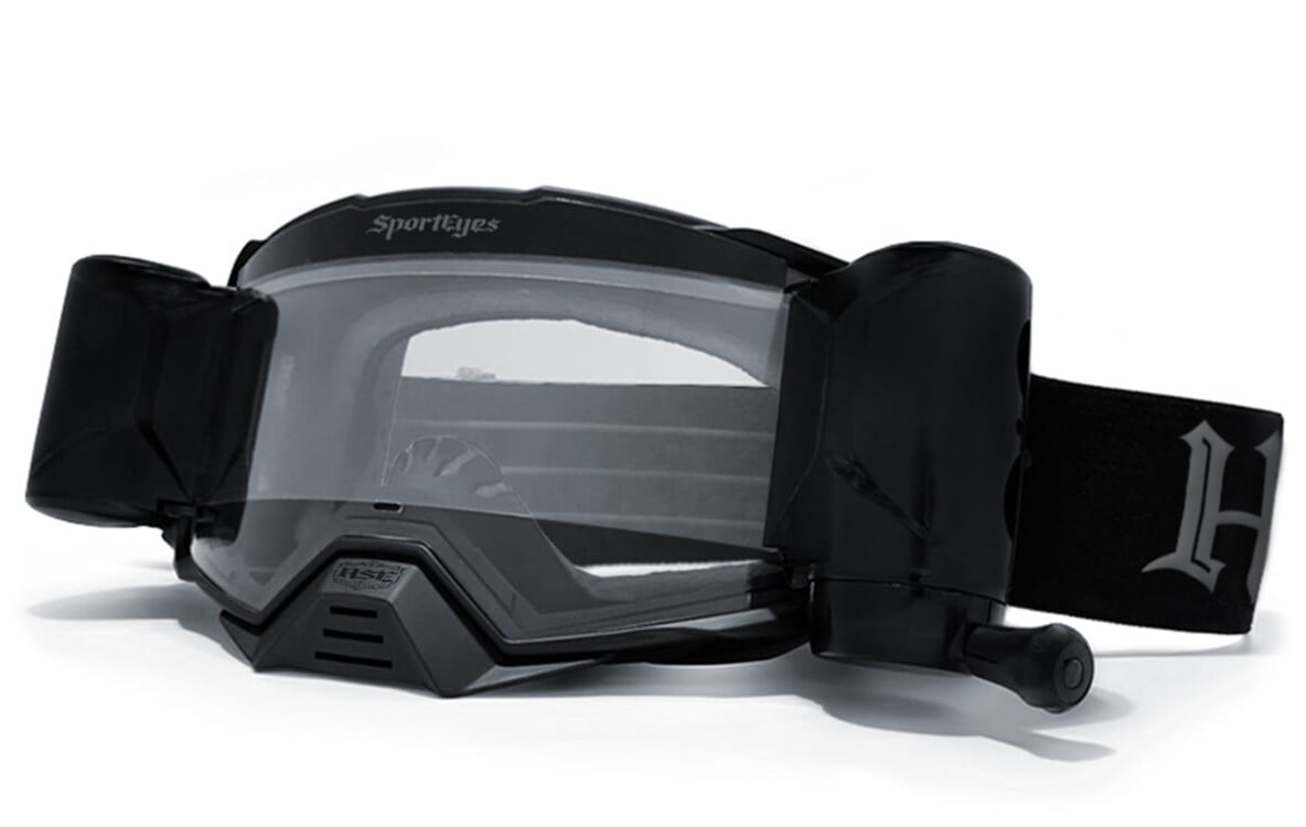 HSE - SportEyes | Motorradbrille, Motocross Brille, Motorrad-Sonnenbrille, Bikerbrille, winddicht | SEHSTÄRKE möglich | DIRTMASTER inkl. Roll-Off
