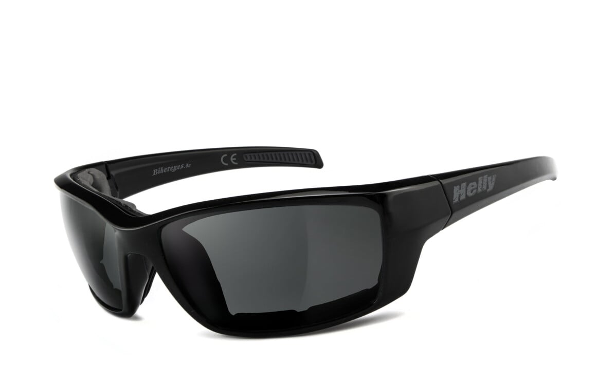 HELLY - No.1 Bikereyes | Bikerbrille, Motorrad-Sonnenbrille, Motorradbrille, winddicht, gepolstert | SEHSTÄRKE möglich | shiny