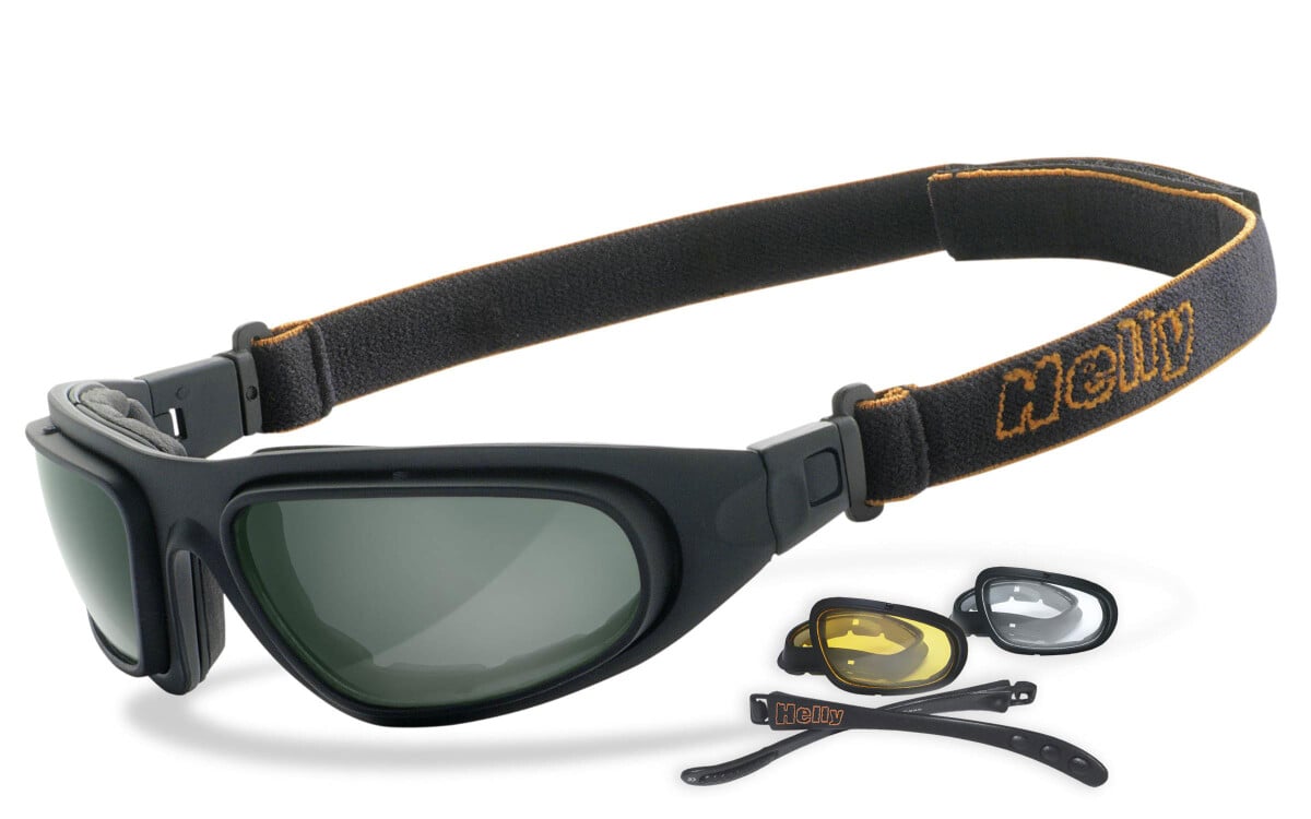 HELLY - No.1 Bikereyes | Motorradbrille, Motorrad-Sonnenbrille, Bikerbrille, winddicht, polarisiert | SEHSTÄRKE möglich | eagle (Polbrille)