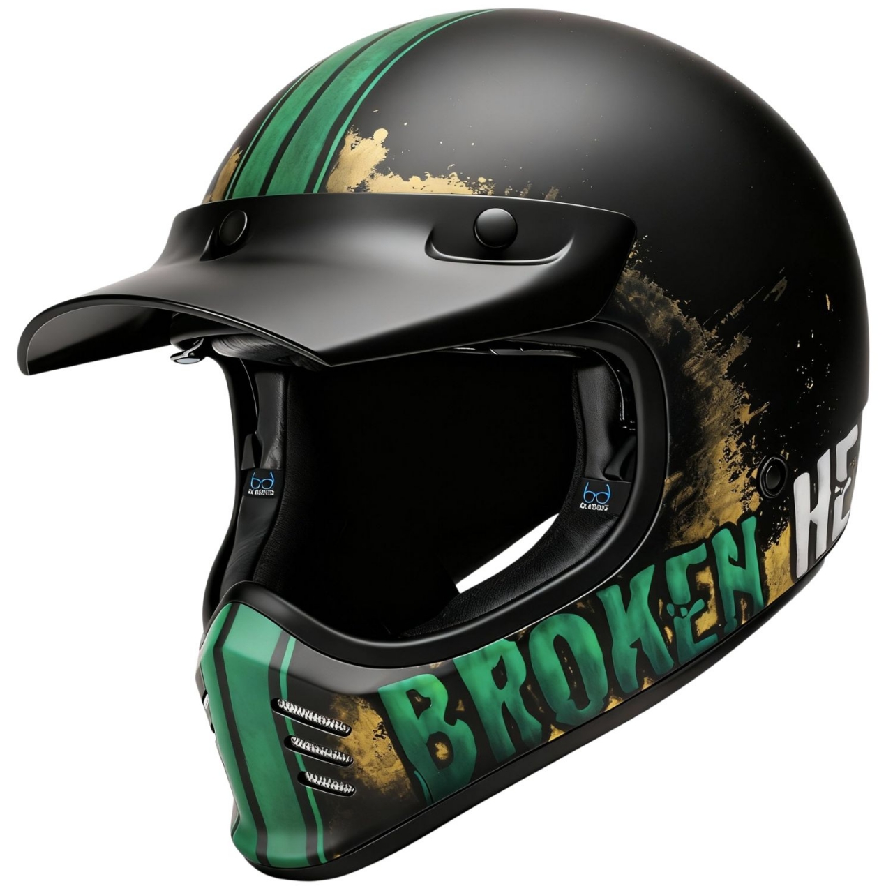 Broken Head Retro Helm Rusty Rider Grün