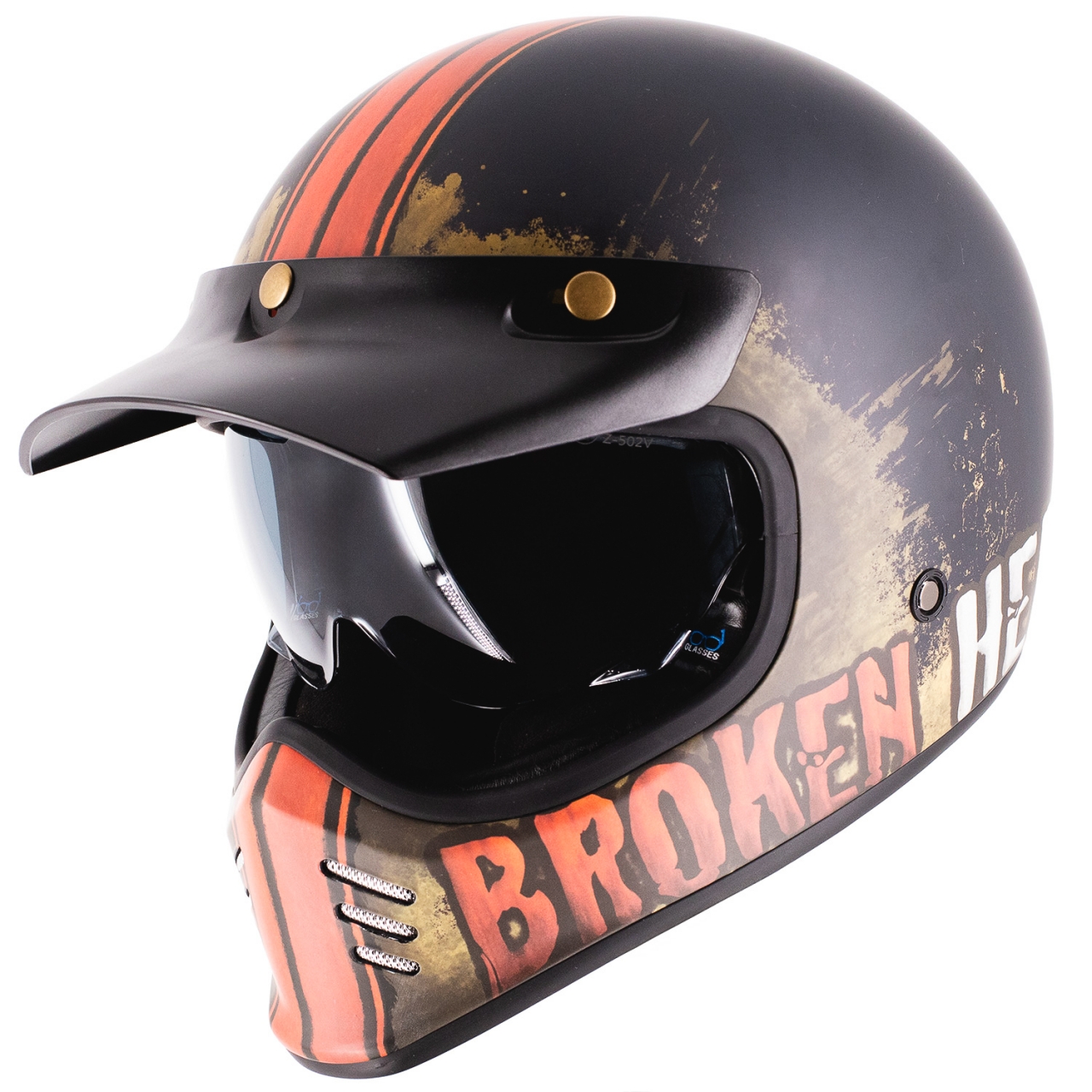 Broken Head Retro Helm Rusty Rider Orange