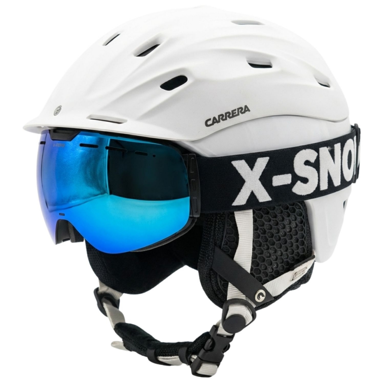 Carrera Skihelm Makani Weiß + Skibrille X-Snow Mit Magnetglästern (Restposten...