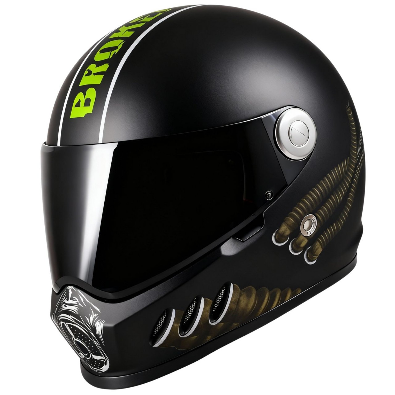 Broken Head Gasman Motorradhelm + Schwarzes Visier