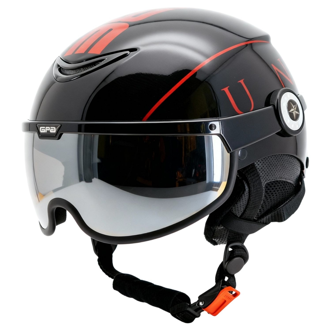 OSBE Ski-Helm United Skihelm Mit Visier Schwarz-Rot (Restposten M/L)
