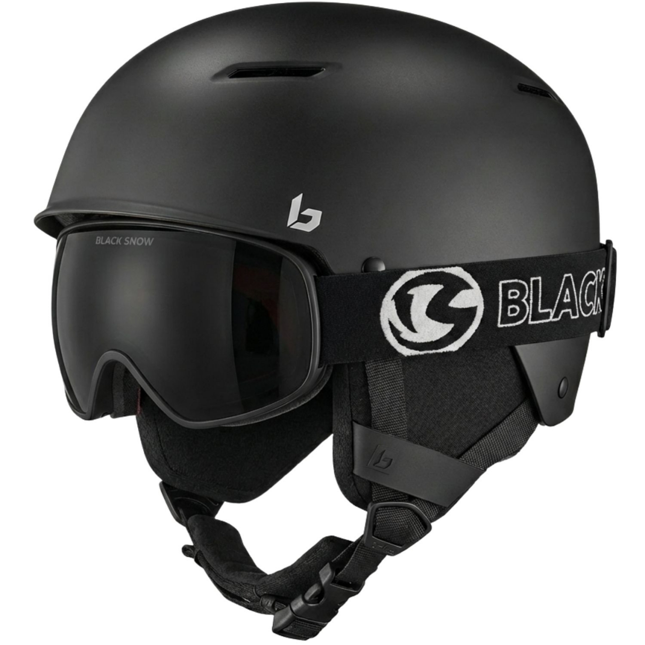 Bolle Skihelm Set mit Skibrille Black Snow Mit Magnetischen Gläsern