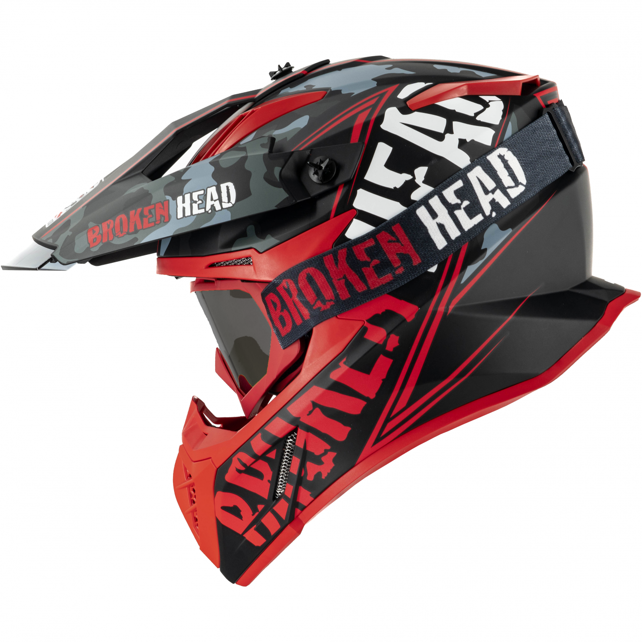 Broken Head Crosshelm Squadron Rebelution V3 Rot + MX-2 Brille