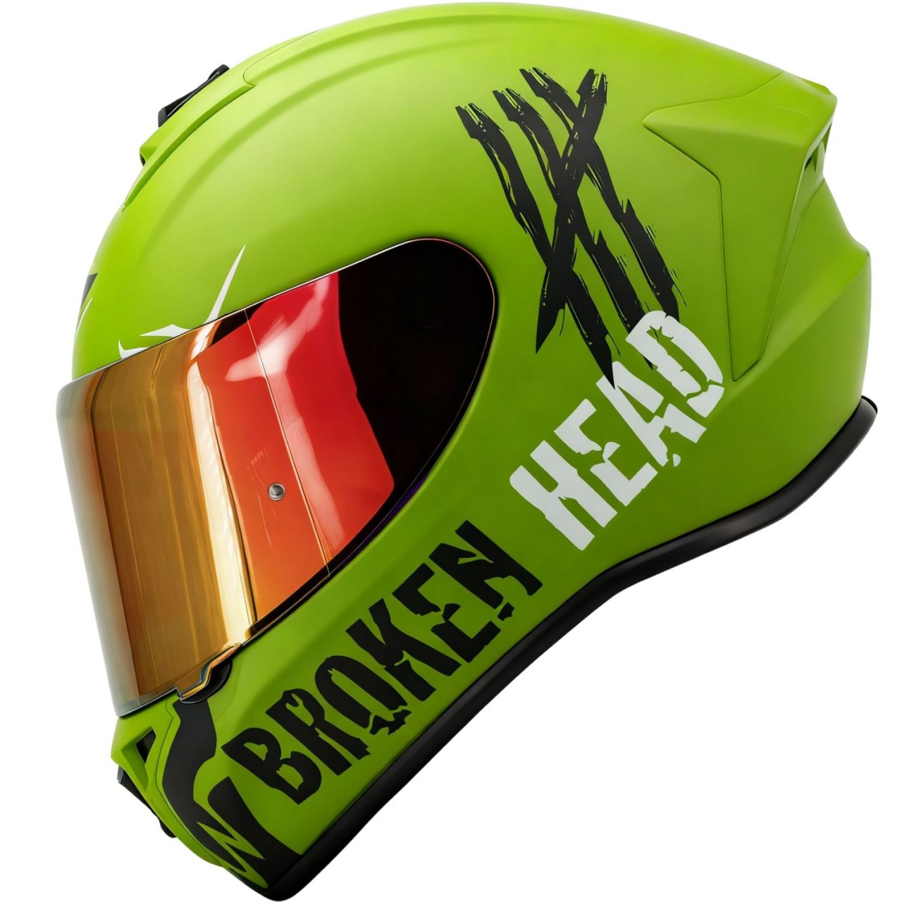 Broken Head Integralhelm Adrenalin Therapy 4X Military + Rot Verspiegeltes Vi...
