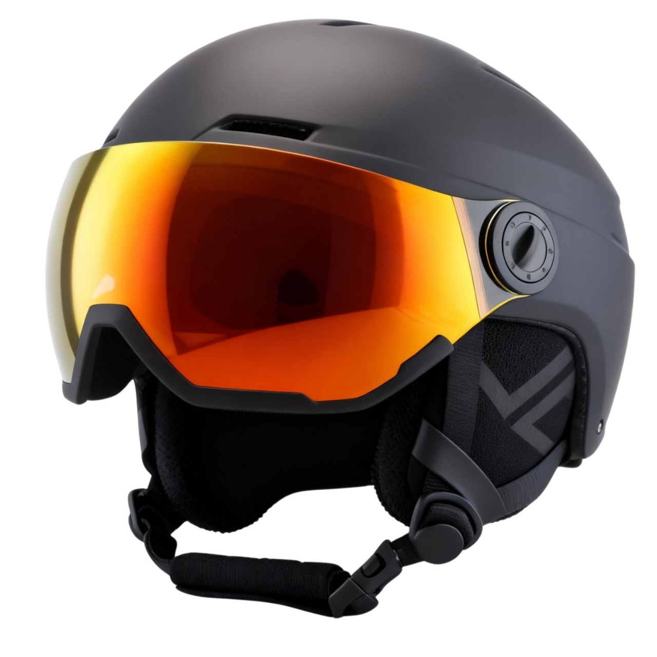 Slokker Zero Pro Schwarz - Skihelm Mit Rot Verspiegeltem Visier