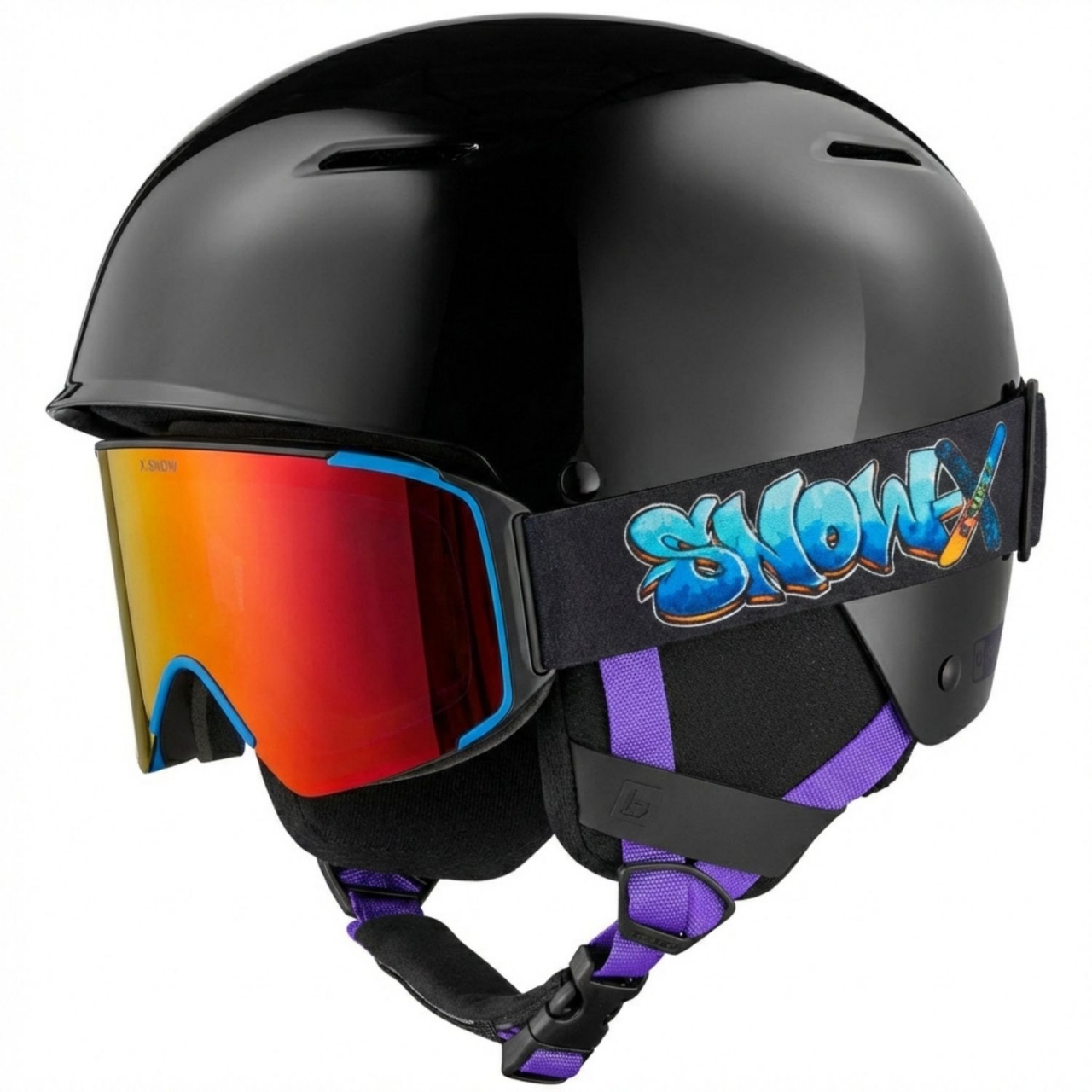 Bolle Skihelm Set mit Skibrille SNOW-X Mit Magnetischen Gläsern