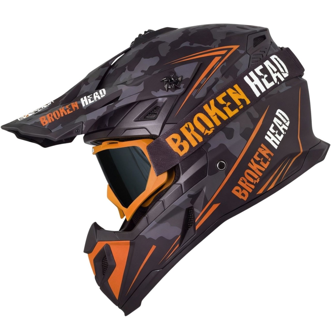 Broken Head Crosshelm Squadron Rebelution Orange + MX-2 Brille Orange