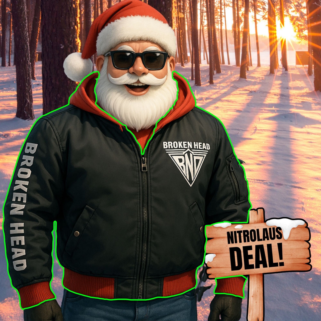 Broken Head Bomberjacke BND Logo Schwarz-Rot