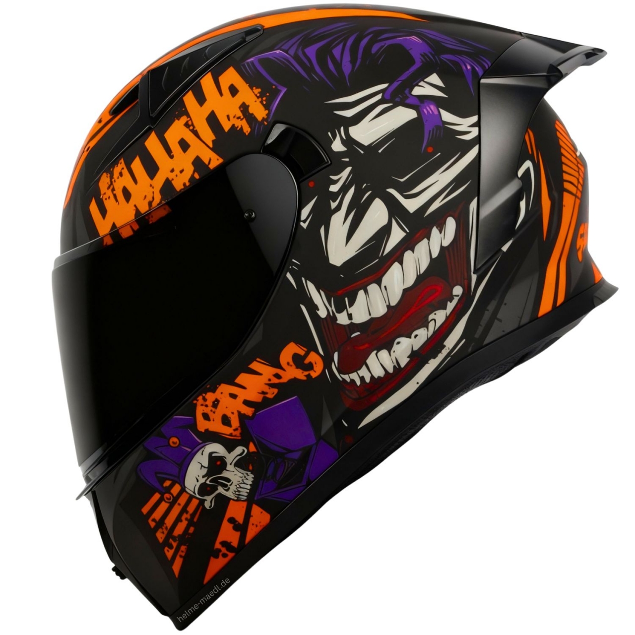 (A-Minus-Ware) Motorradhelm Sting SKS Surprise Neonorange Sonnenblende + Schw...