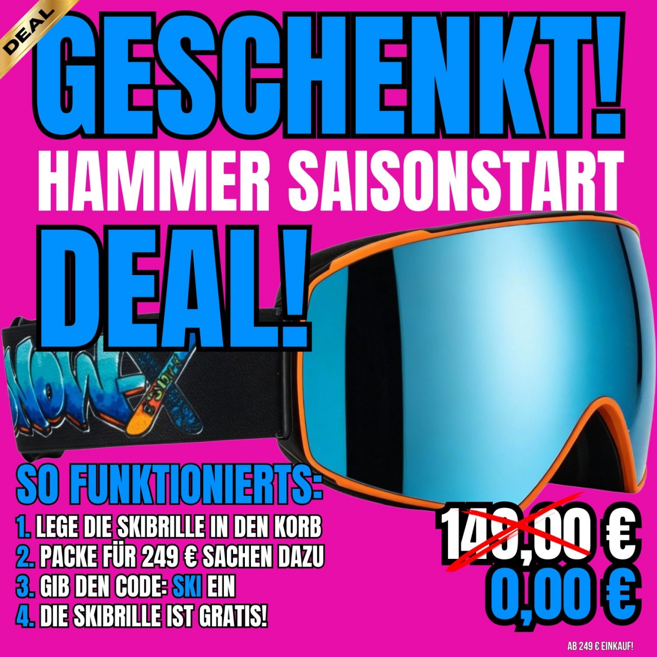 Skibrille Snow-X Graffiti Magnetic Verspiegelt