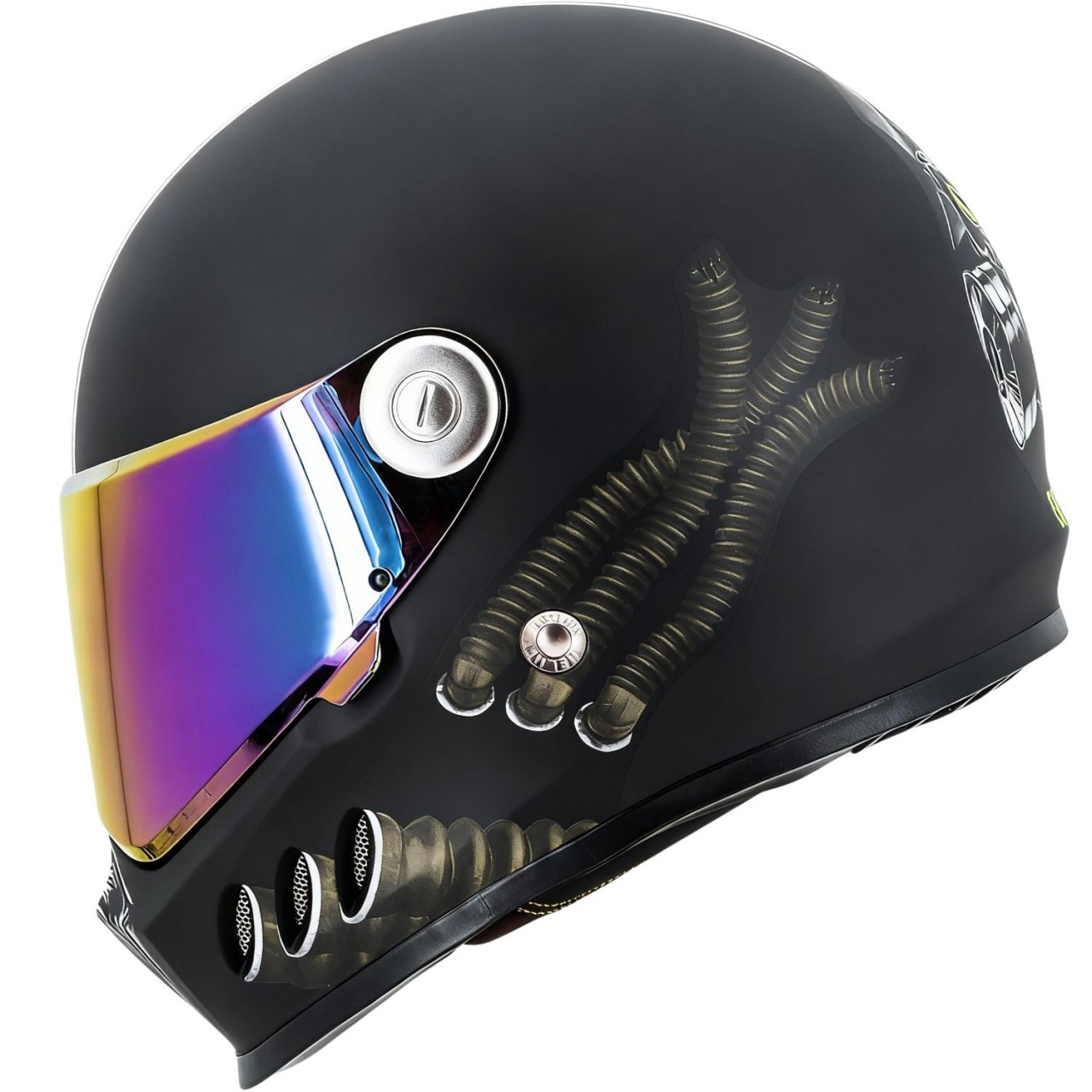 Broken Head Gasman Motorradhelm + Iridium und Schwarzem Visier