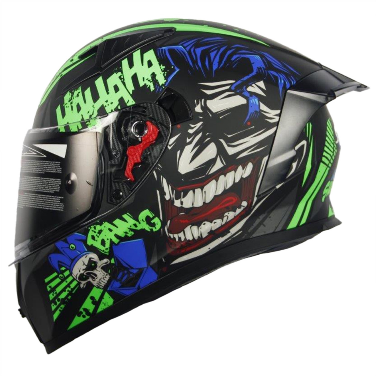 Motorradhelm Sting SKS Surprise Neongrün Sonnenblende + Schwarzes Visier