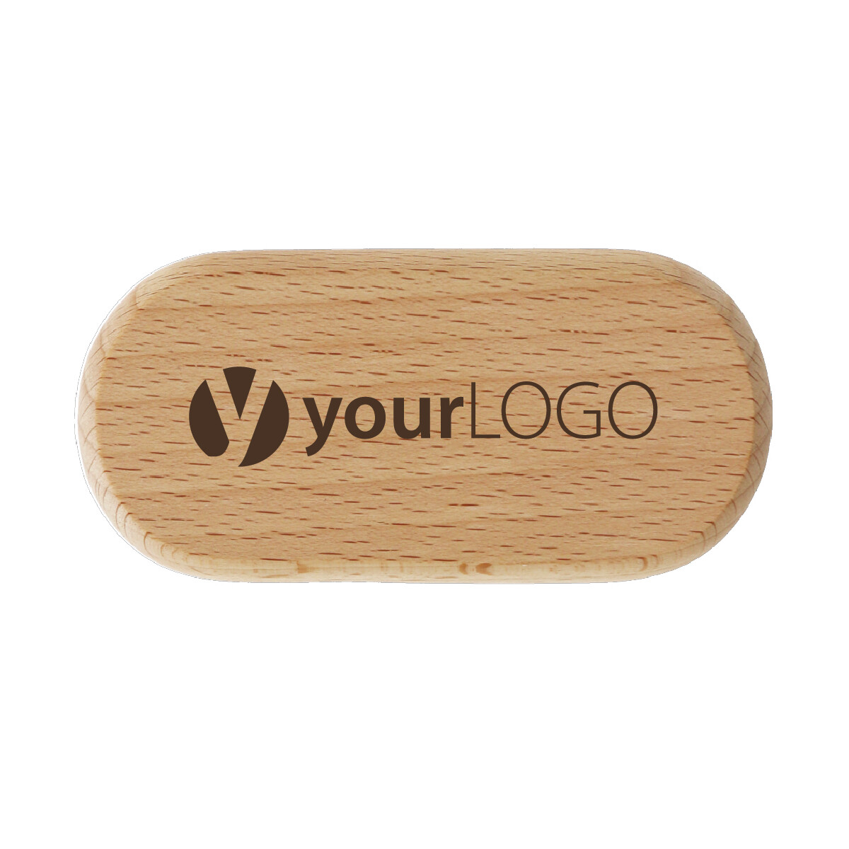 Werbeartikel Flaschenöffner 8 cm Buchenholz mit Lasergravur bis 25 x 40 mm Giveaway mit Logo für Handwerker, Gastro & Events