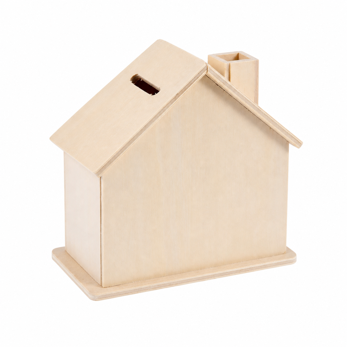 Spardose mit Schloss Haus Kiefernholz 10,5 x 10,3 x 5,5 cm