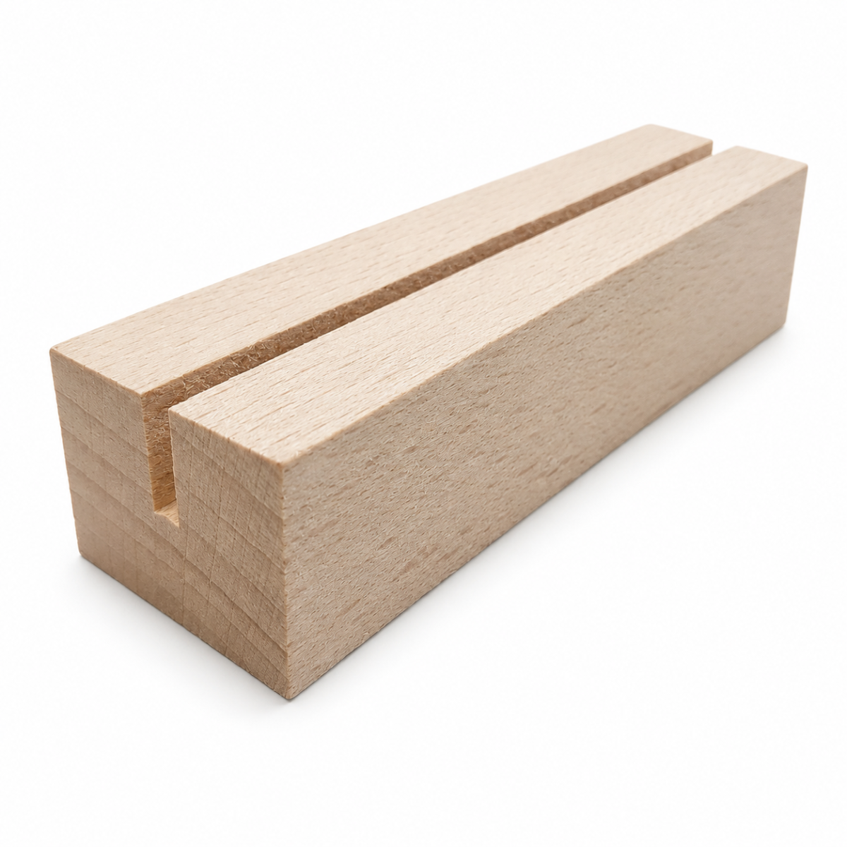 Tischaufsteller mit 3 mm Nut für Karten Buchenholz 10 x 2,8 x 2 cm