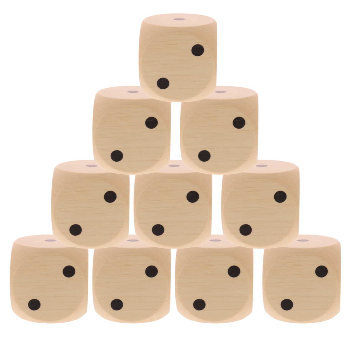10 Stück im Set, Holzwürfel aus Hainbuche 4 cm