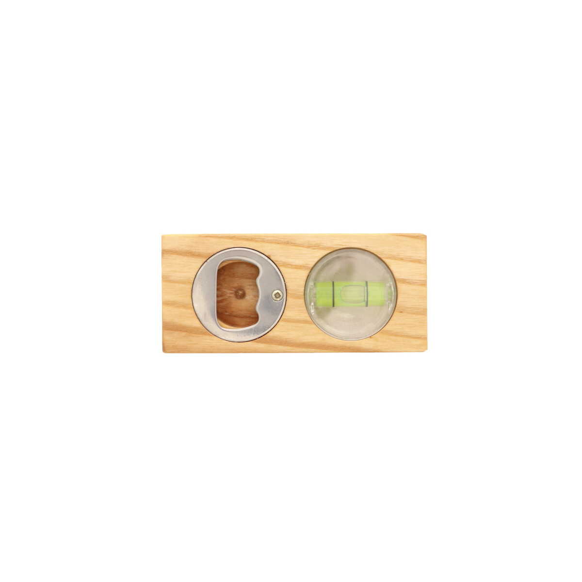 Wasserwaage mit Flaschenöffner aus Holz 10 x 4,5 x 2,2 cm