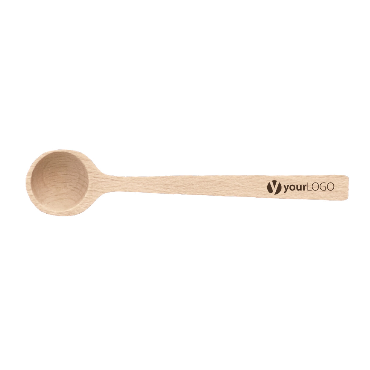 Dosierlöffel Werbeartikel 10 cm Buchenholz Lasergravur bis 25 x 4 mm für Kaffee-Röstereien & Gewürze